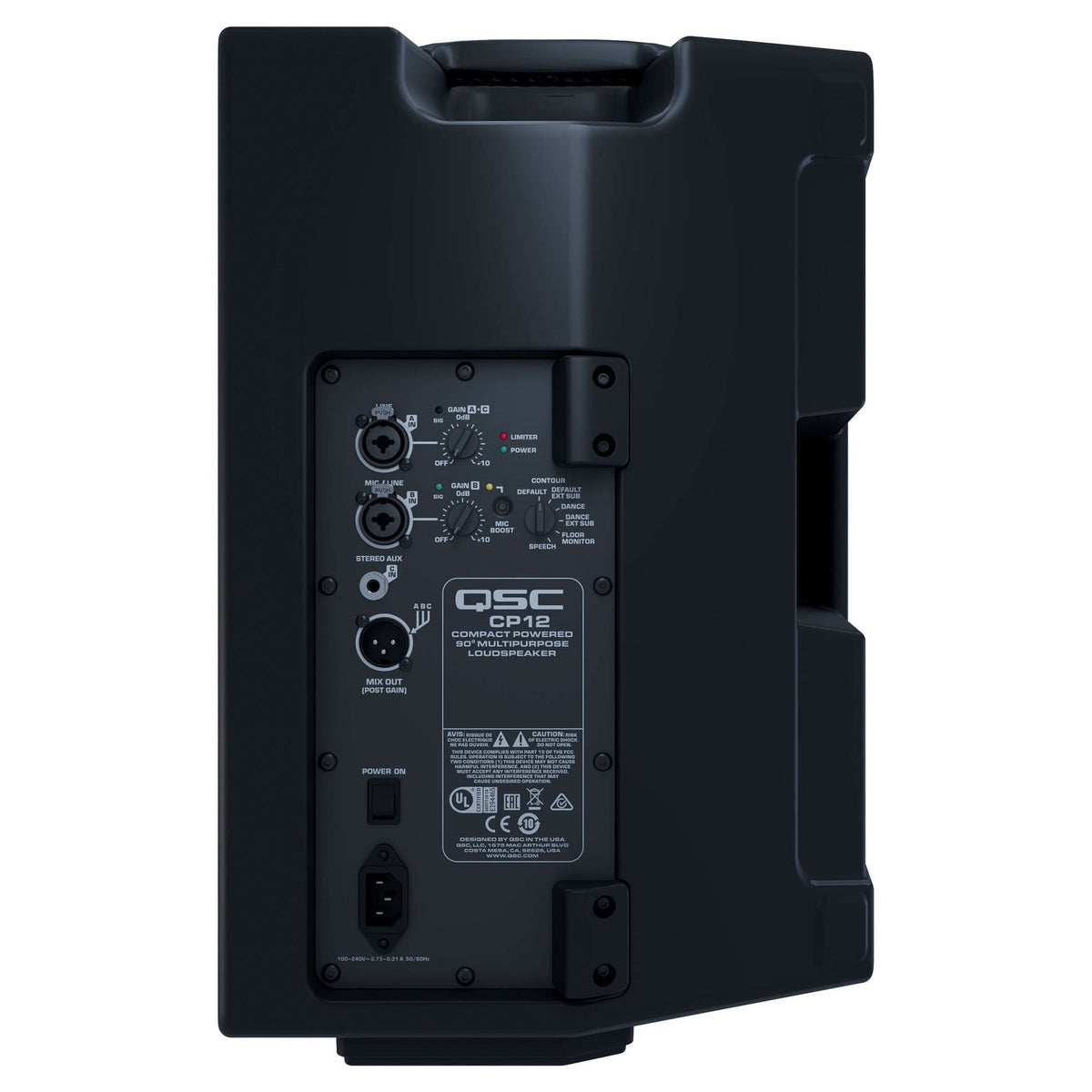 QSC CP12 Two-Way 12 1000W Compact Powered Loudspeaker with DSP (Open Box)