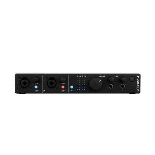 Arturia MiniFuse 4 Portable 4x4 USB Type-C Audio/MIDI Interface (Black)