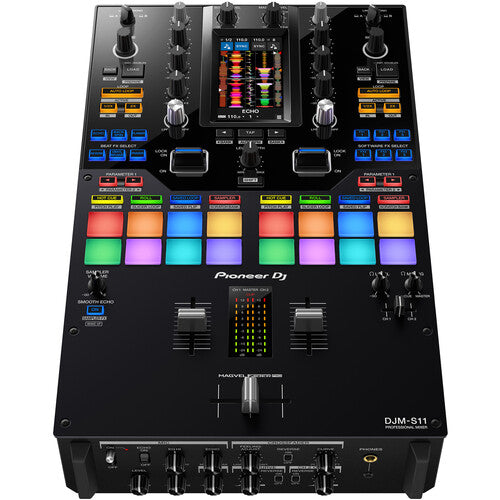 Pioneer DJ DJM-S11 + Odyssey FZ10MIXXD Flight Zone Series Universal 10 Format DJ Mixer Case