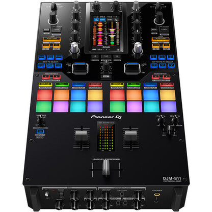 Pioneer DJ DJM-S11 + Odyssey FZ10MIXXD Flight Zone Series Universal 10 Format DJ Mixer Case