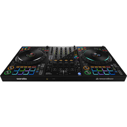 Pioneer DJ DDJ-FLX10 + Odyssey FZGSFLX10W1M 1U Flight Case with Glide Style Laptop Platform and Wheels for Pioneer DDJ-FLX10
