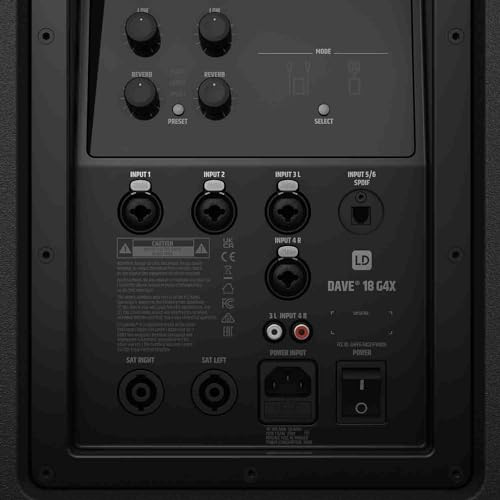 LD Systems DAVE 18 G4X Compact 2.1 4000W 18 Powered PA System with Bluetooth Streaming (Open Box)