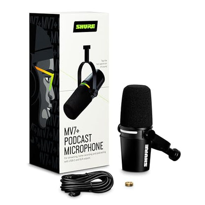 Shure MV7+ Podcast XLR/USB Microphone (Black)