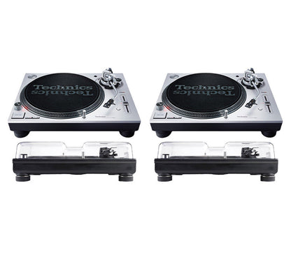 2 x Technics SL-1200MK7 Direct Drive Turntable System (Silver) +2 x Decksaver Dust Cover