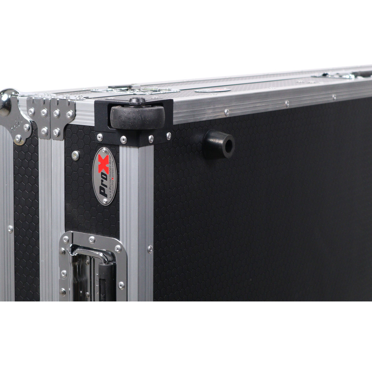 ProX DJ Coffin Flight Case for (2) 1200 Style Turntables 10-inch 12-inch Mixers with Sliding Laptop Shelf and Wheels