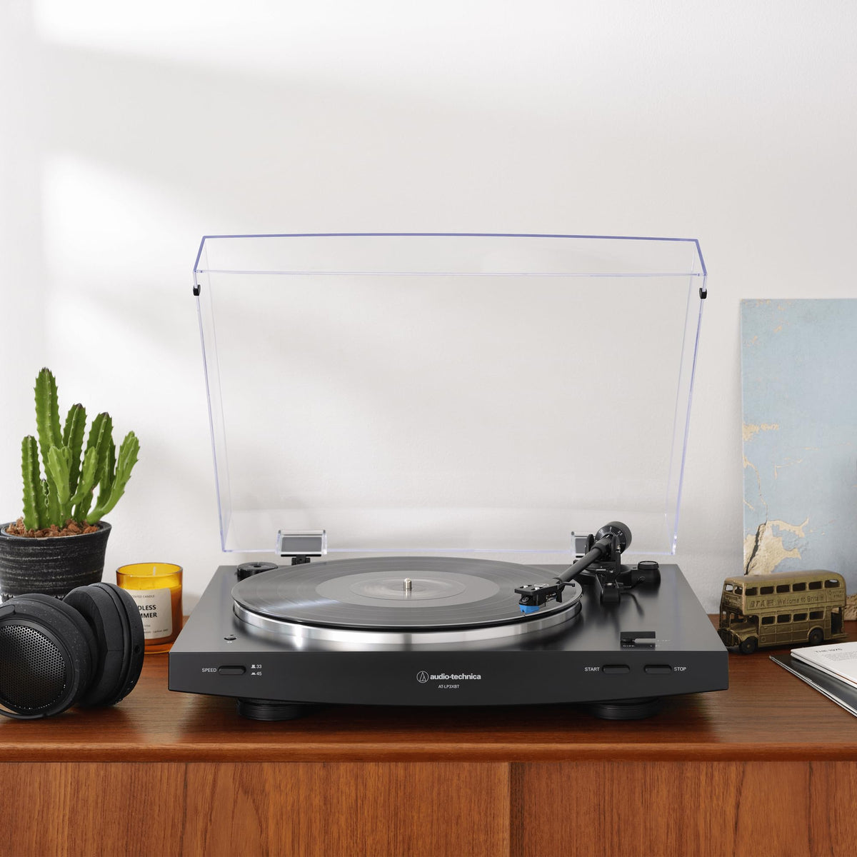 Audio-Technica Consumer AT-LP3XBT Fully Automatic Two-Speed Turntable with Bluetooth (Black)