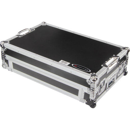 Pioneer DJ DDJ-FLX10-W + Odyssey DDJ-FLX10 Flight Case with Glide-Style Laptop Platform and Corner Wheels (Black/Silver)