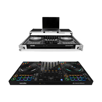 Pioneer DJ DDJ-FLX10 DJ Controller + Headline Laptop Platform & Wheels Flight Case