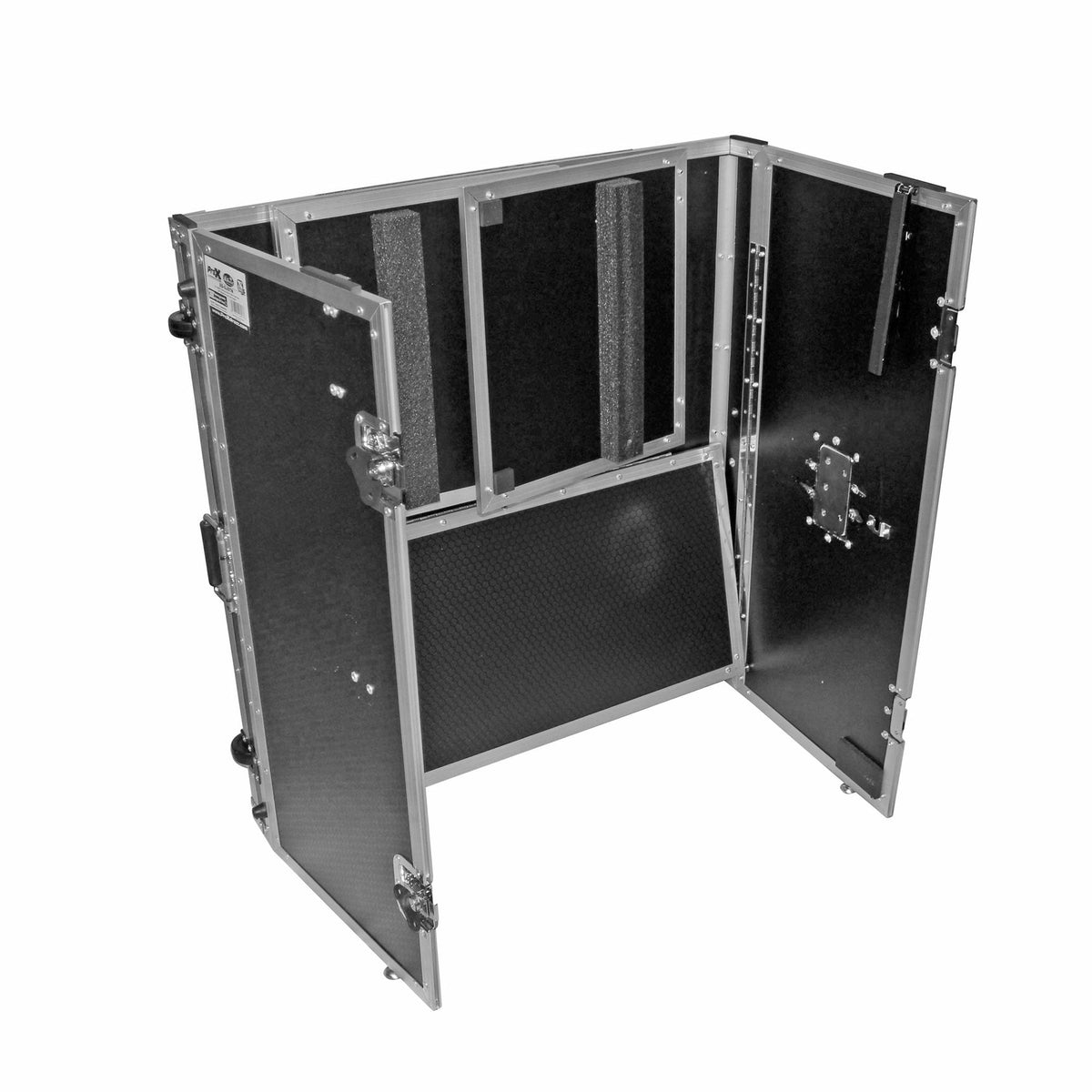 ProX Transformer Series Fold-Away DJ Performance Desk Facade with Wheels