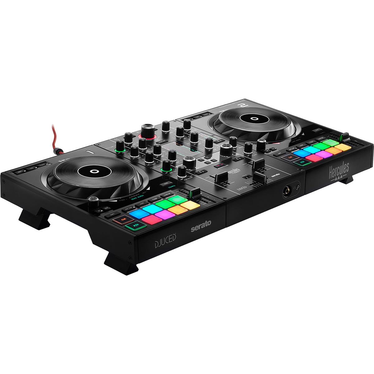 Hercules DJControl Inpulse 500 2-Deck USB DJ Controller with DJUCED Light Guides Software, Black